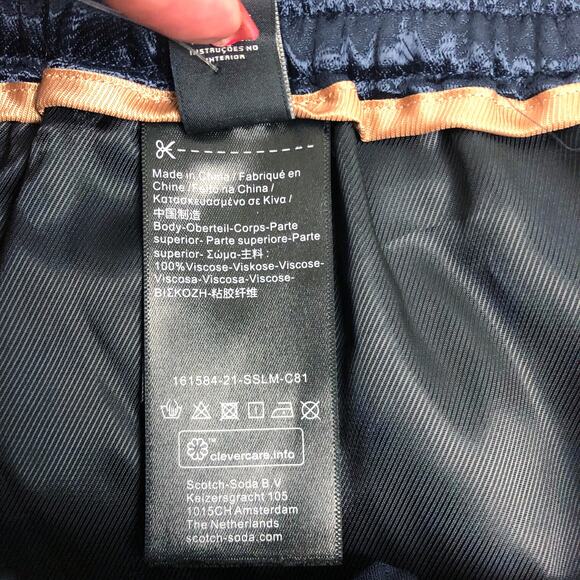 SCOTCH & SODA Women's Jacquard Elastic Shorts Large Blue Night Drawstring NWT - Picture 13 of 14